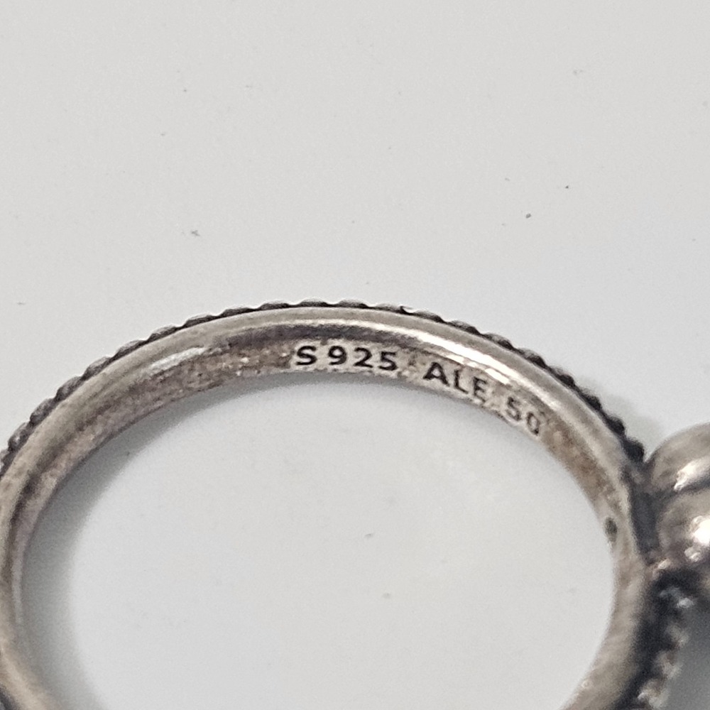 Pandora Sterling Silver Pink CZ Heart One Love Ring Size 5.5 - Picture 7 of 9
